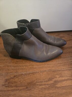 Nine West Women's Taupe Brown Leather Chukka Boots